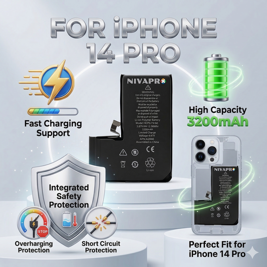14 Pro Iphone battery 3200mAh compatible with 6 Months warranty by NIVAPRO