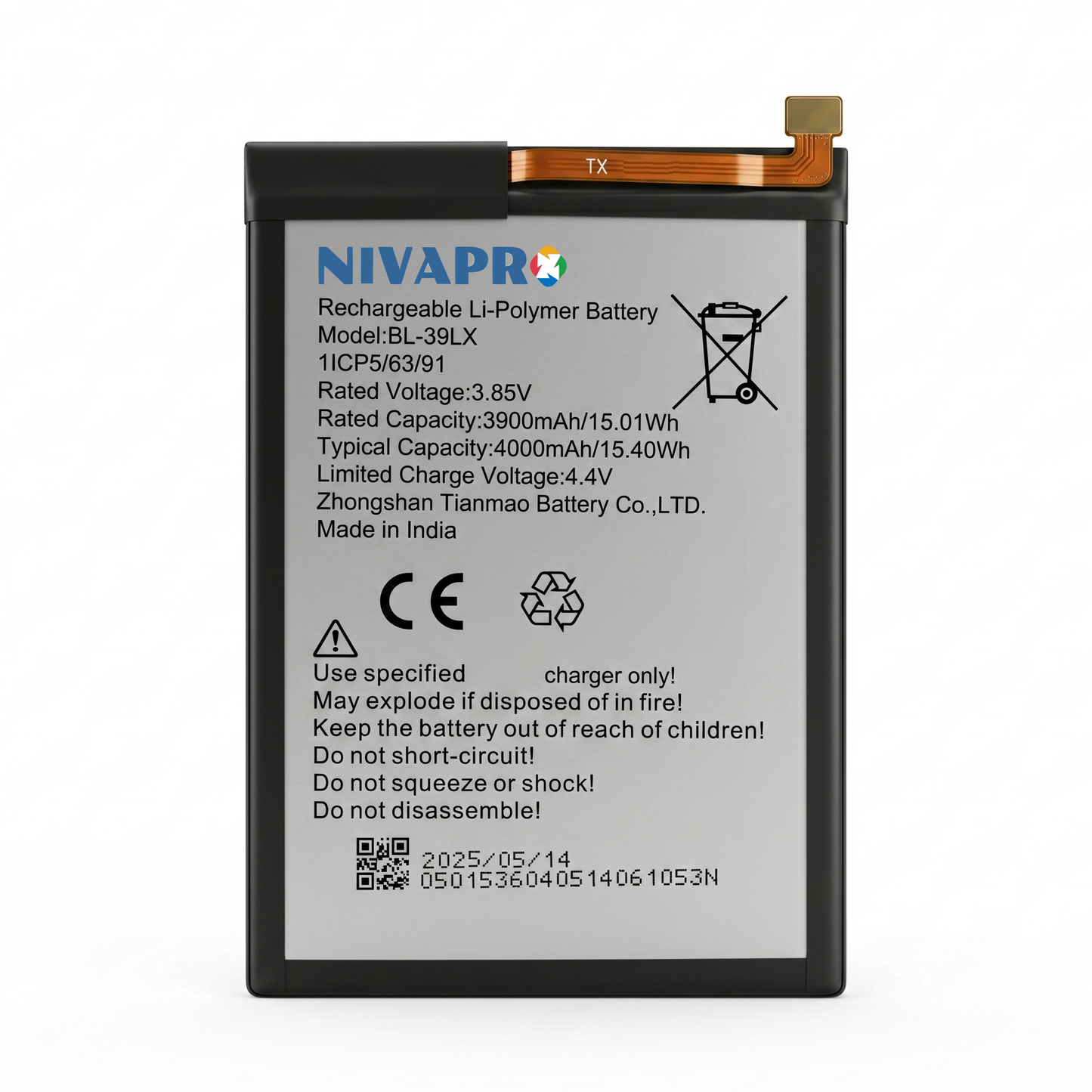 NIVAPRO BL39LX Original for Infinix Smart 4 X680 / S5 X652 / SMART 4C / S5 / S5 LITE Compatible 4000mAh with Warranty