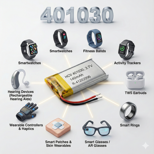 401030 3.7V Rechargeable Li-Po Battery – Micro Slim Lithium Polymer Cell