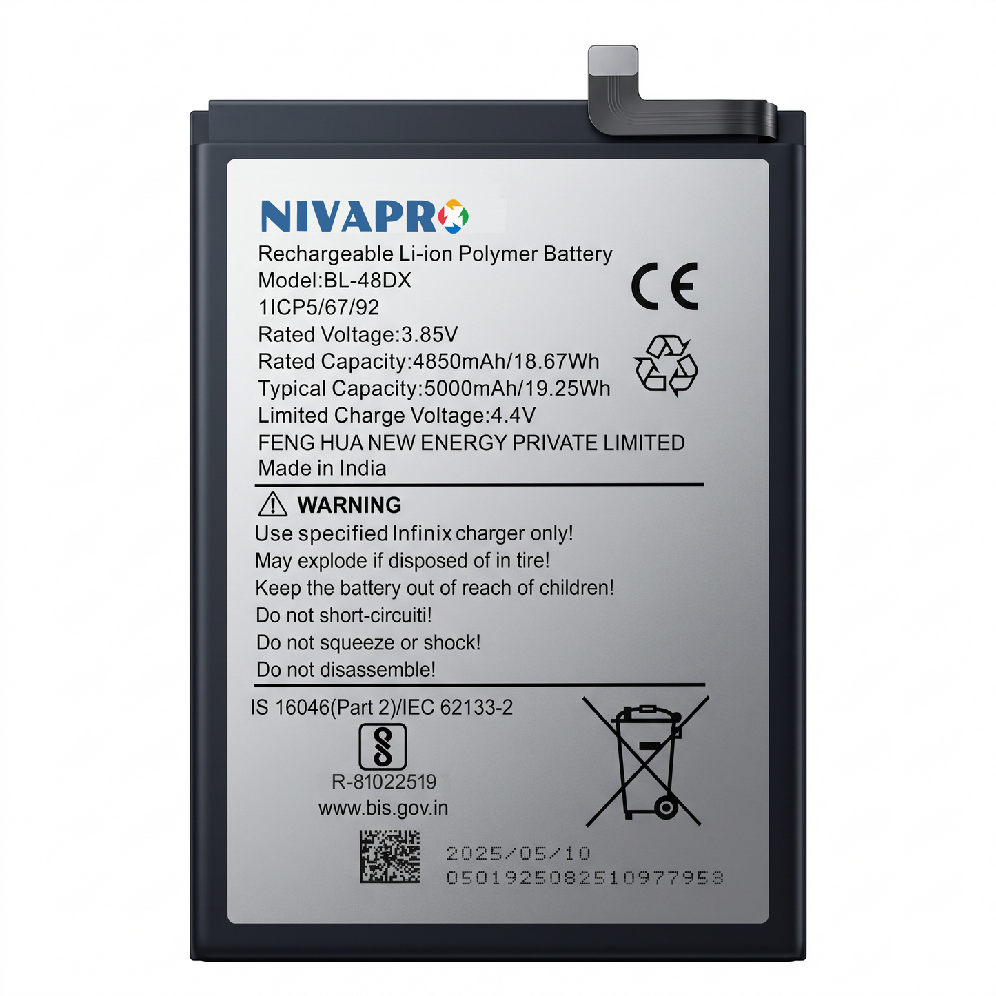 NIVAPRO BL48DX Original for Infinix Hot 11 2022 (X675) Compatible 5000mAh with Warranty