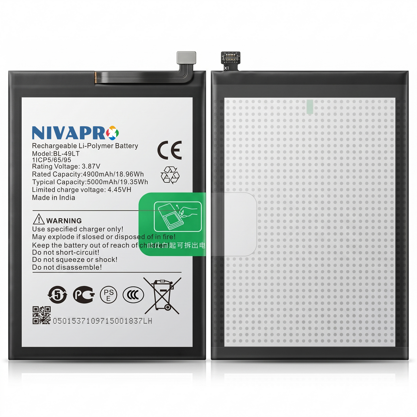 NIVAPRO BL49LT Original for Tecno Camon19, CI6n Compatible 5000mAh with Warranty