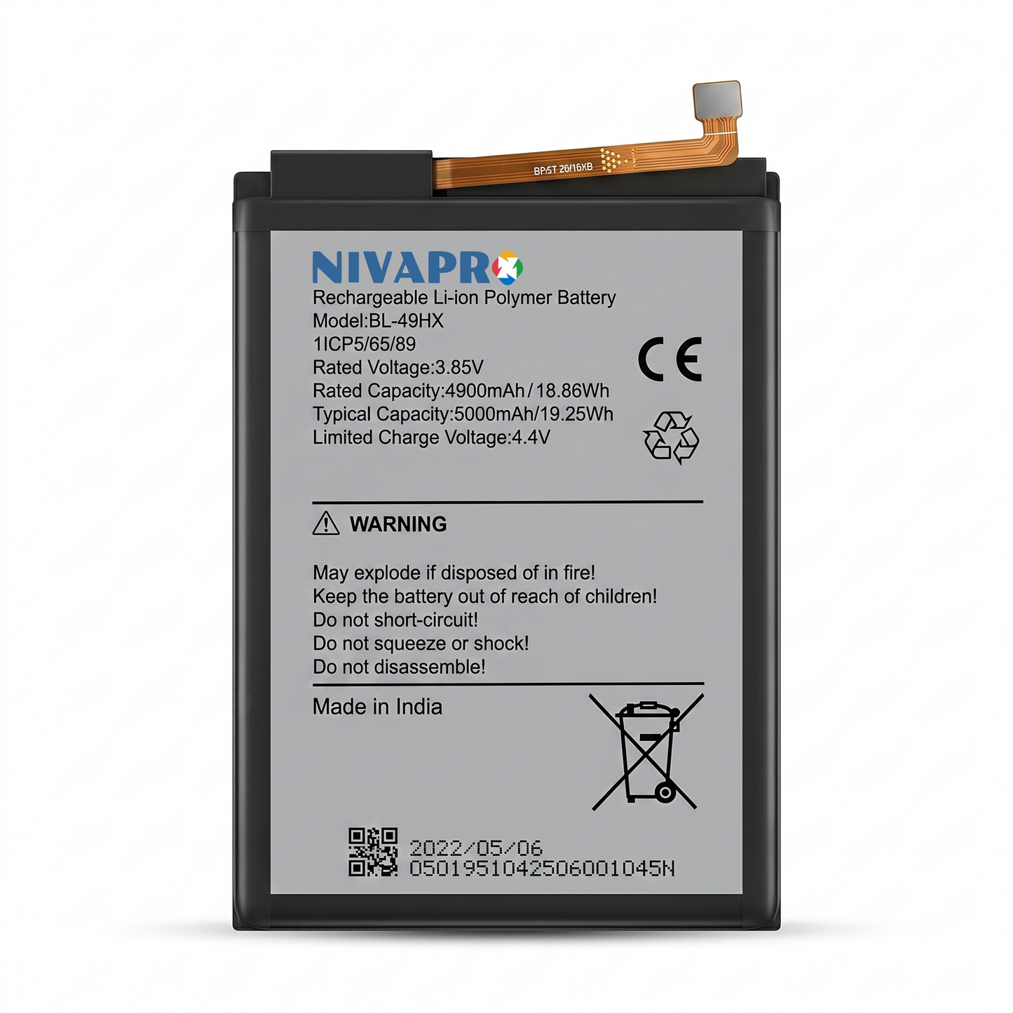NIVAPRO BL49HX Original for Infinix Hot 20 5G (models X666 and X666B) Compatible 5000mAh with Warranty