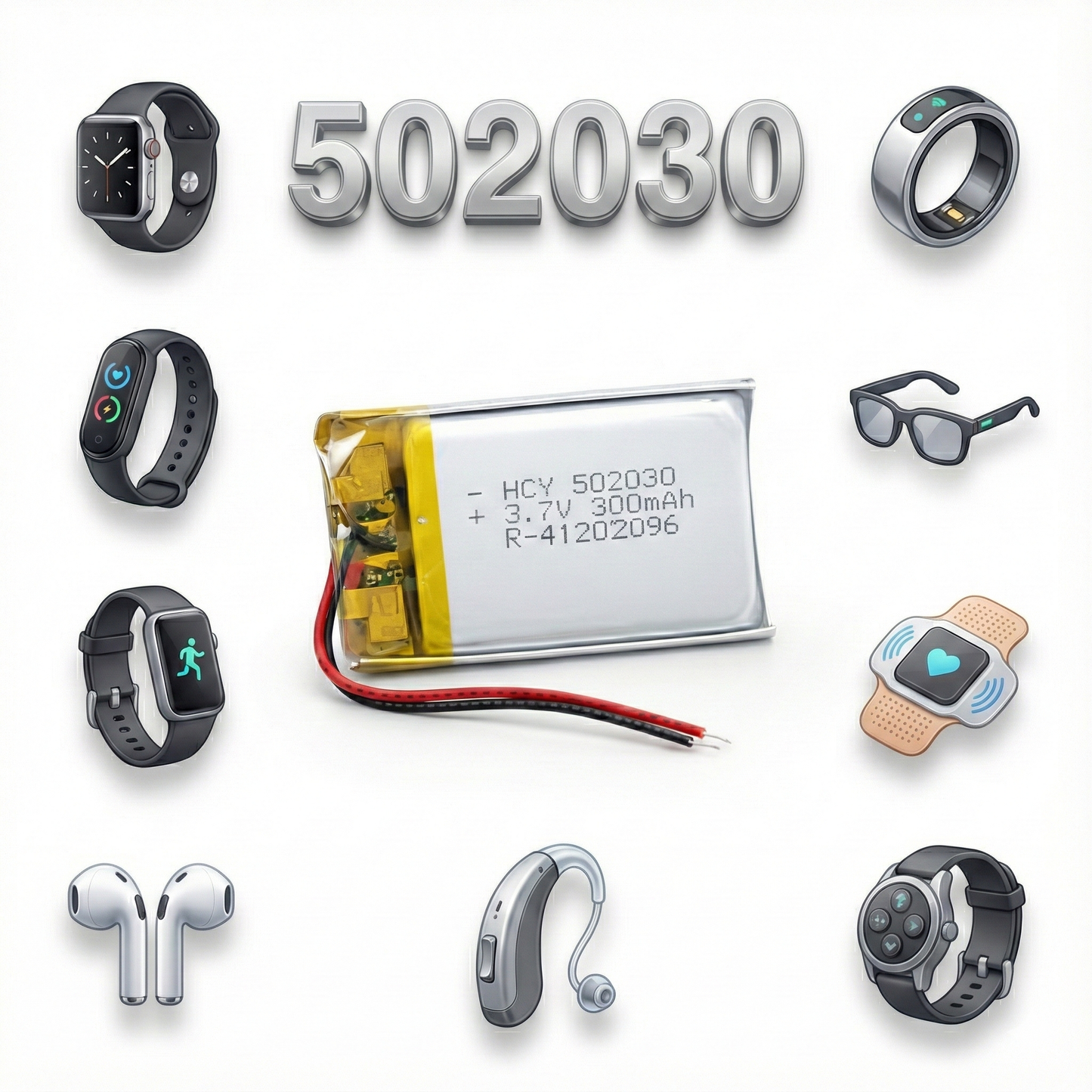 502030 Rechargeable Li-Po Battery – Micro Slim Lithium Polymer 3.7v