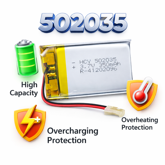 502035 Rechargeable Li-Po Battery – Micro Slim Lithium Polymer 3.7v