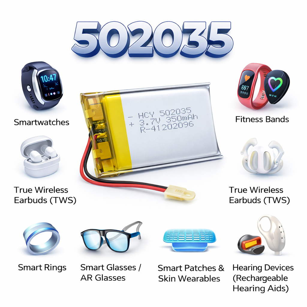502035 Rechargeable Li-Po Battery – Micro Slim Lithium Polymer 3.7v