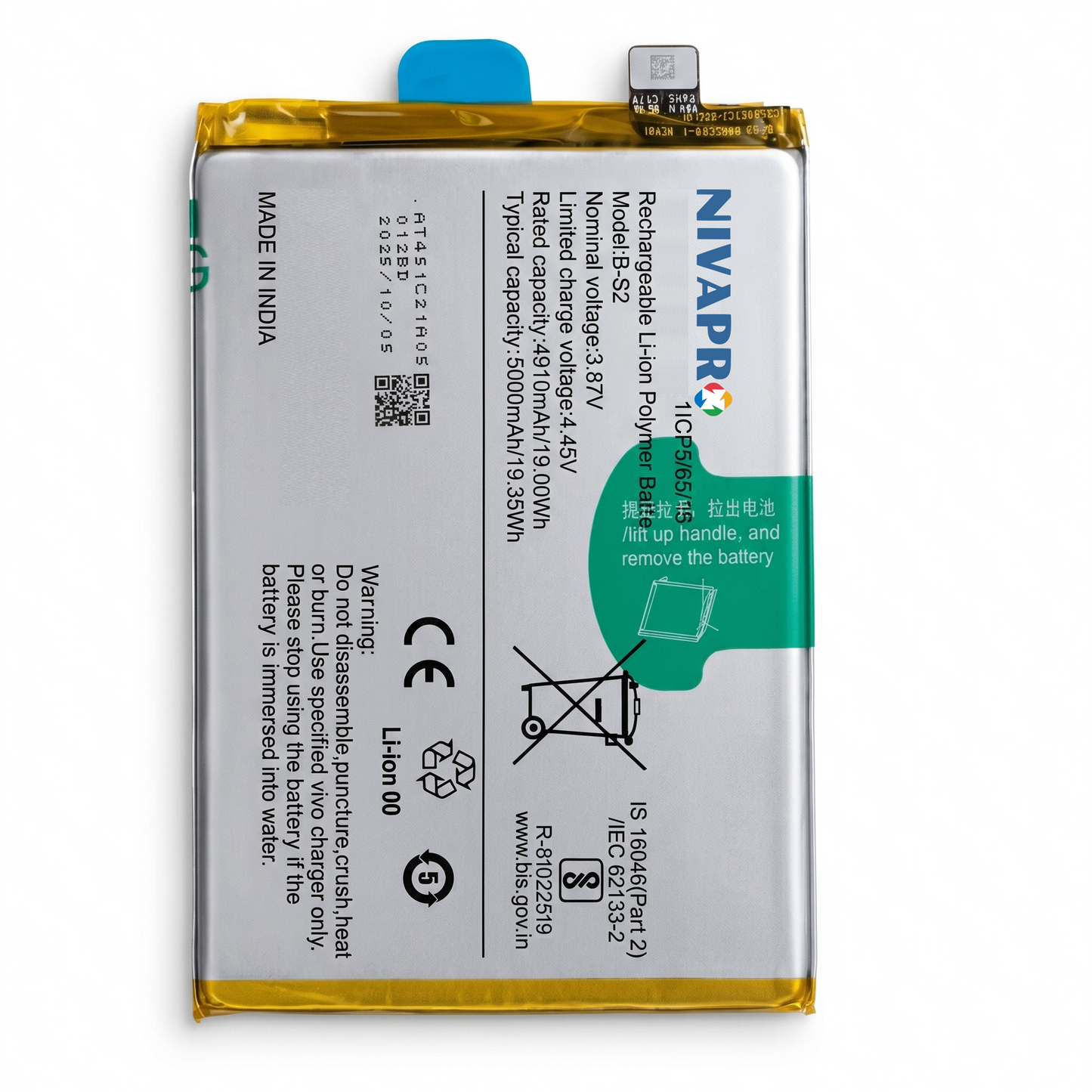 B-S2 for Vivo Y33S V2109 5000mAh Battery with warranty by NIVAPRO