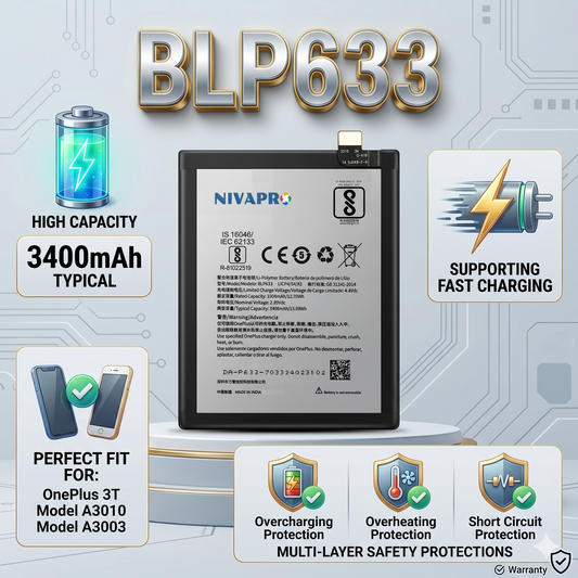 Original BLP633 for OnePlus 3T A3010 A3003 3400mAh Battery with warranty by NIVAPRO