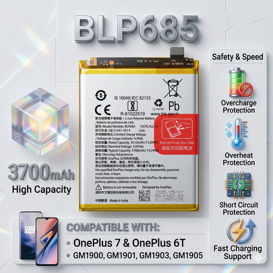 BLP685 Battery for OnePlus 7, 6T GM1900 GM1901 GM1903 GM1905 3700mAh Battery with warranty by NIVAPRO