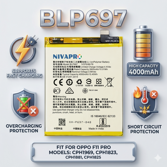 BLP697 for Oppo F11 Pro CPH1969/ CPH1823 / CPH1881 / CPH1825 4000mAh Battery with warranty by NIVAPRO