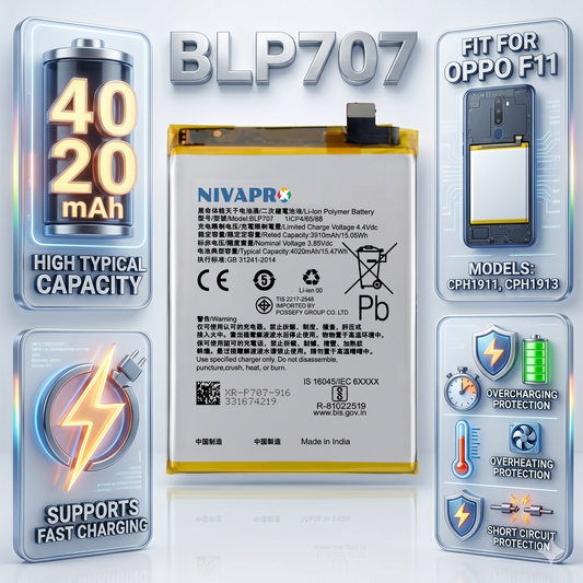 BLP707 for Oppo F11 (models CPH1911 and CPH1913) Battery with warranty by NIVAPRO