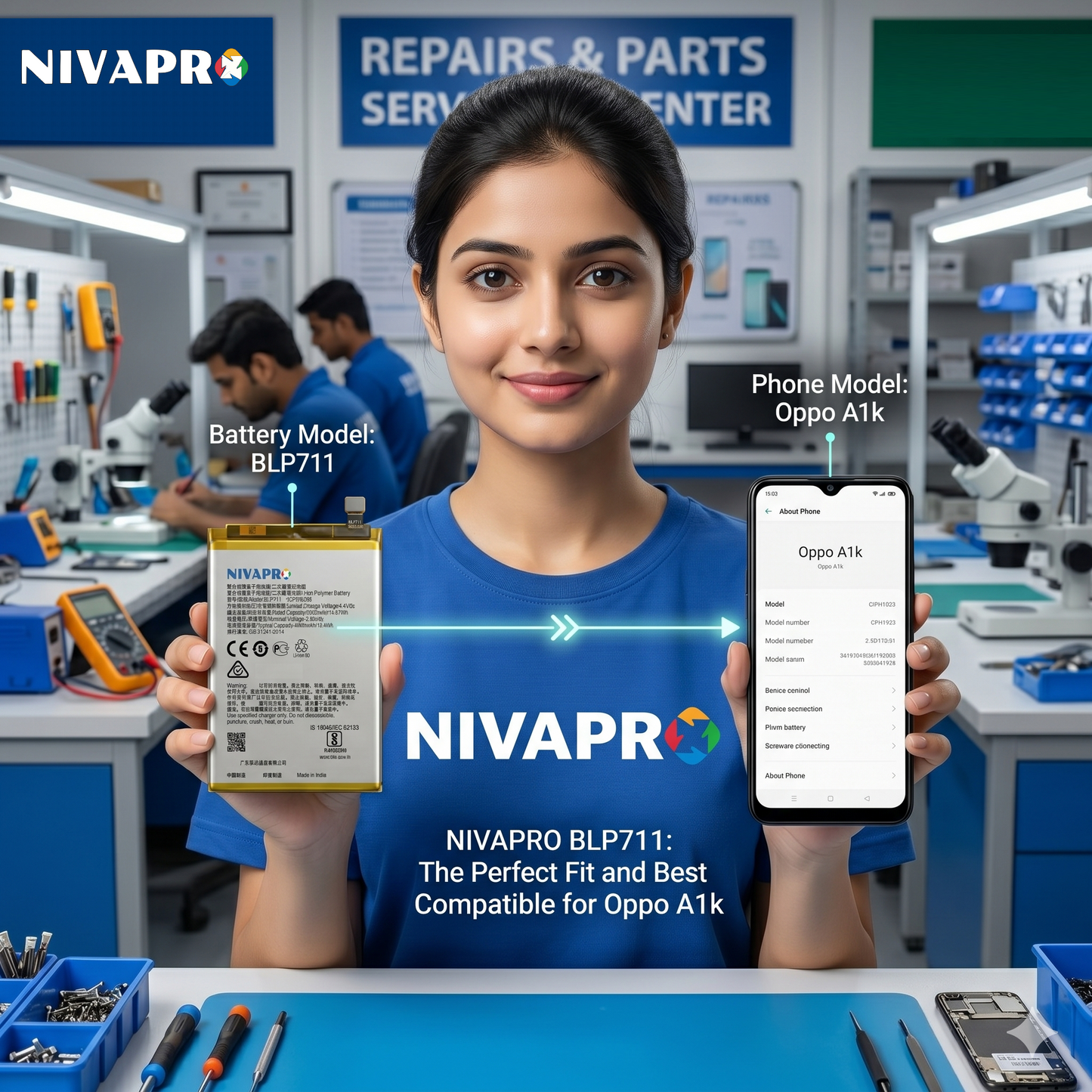 BLP711 for Oppo A1k 4000mAh Battery with warranty by NIVAPRO