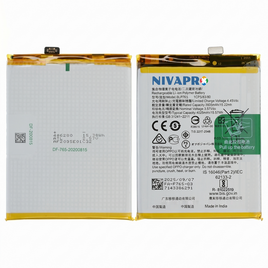 Original BLP765 for Oppo Reno 3 | A91 | F15 CHP2001 | CPH2021 | PCPM00 4025mAh Battery with warranty by NIVAPRO