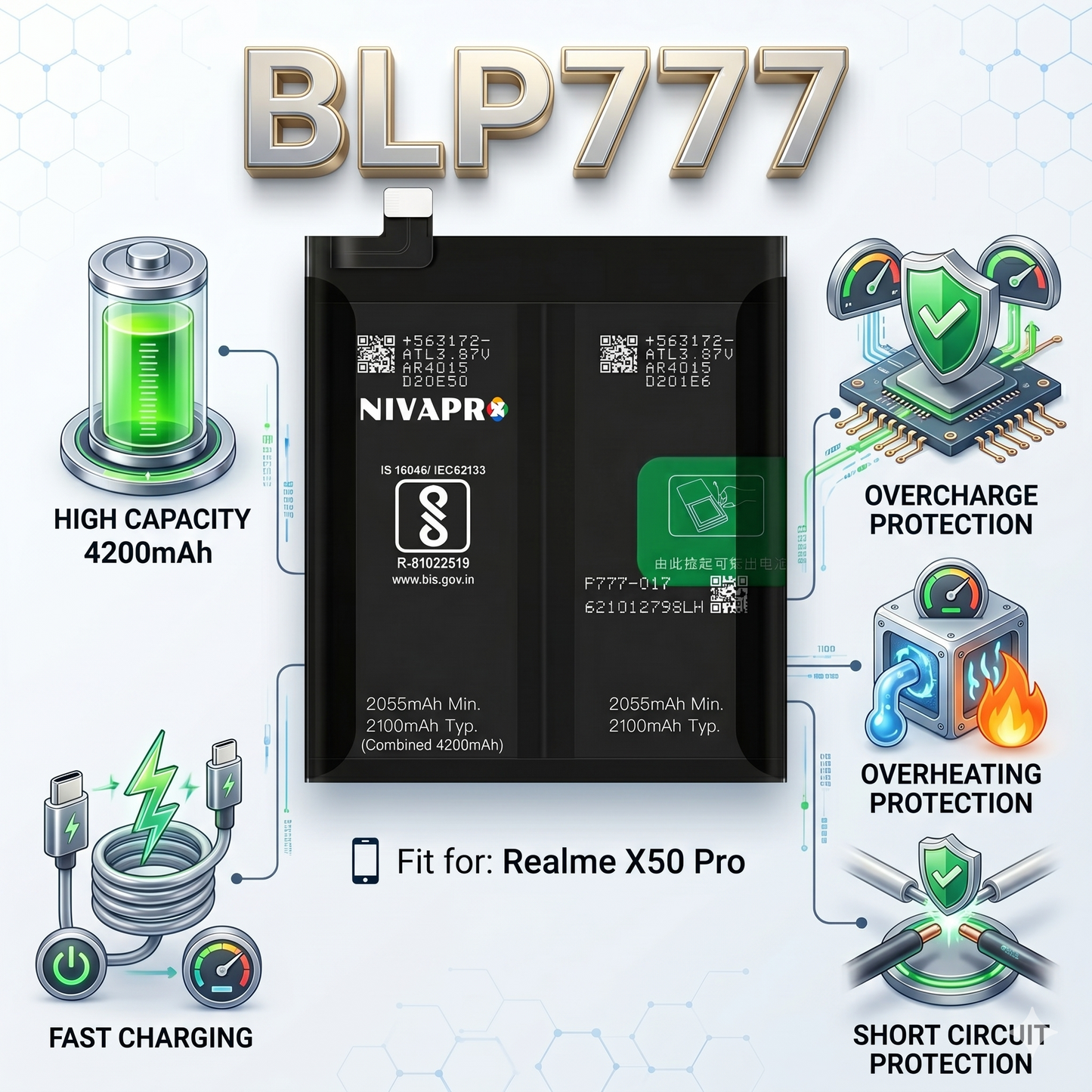 Original BLP777 for Realme X50 Pro 4200mAh Battery with warranty by NIVAPRO