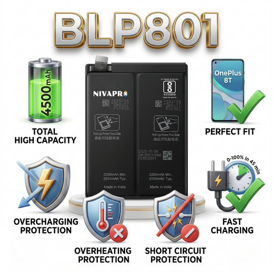 BLP801 Battery for OnePlus 8T smartphones 4500mAh Battery with warranty by NIVAPRO