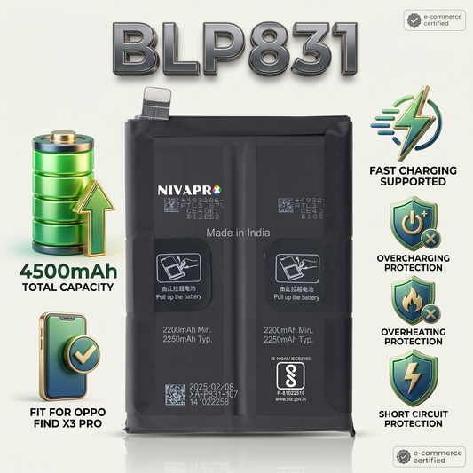 BLP831 Battery for Oppo Find X3 Pro smartphones 4500mAh Battery with warranty by NIVAPRO