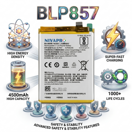 BLP857 Battery For Realme Q3 Pro 5G (RMX2205) / Realme X7 Max / Realme GT Neo (RMX3031) 4500mAh Battery with warranty by NIVAPRO