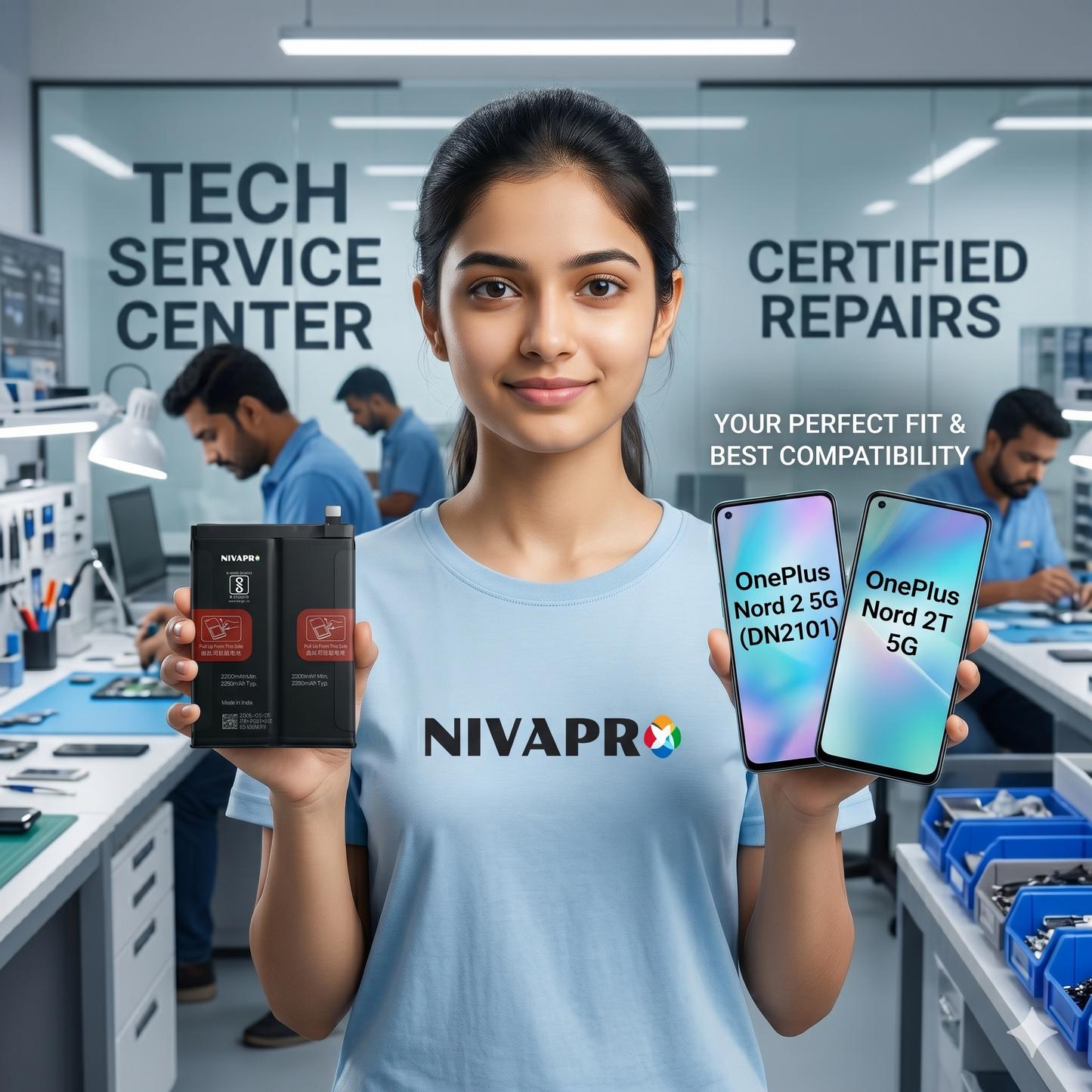 BLP861 for OnePlus Nord 2 5G (DN2101), OnePlus Nord 2T 5G 4500mAh Battery with warranty by NIVAPRO