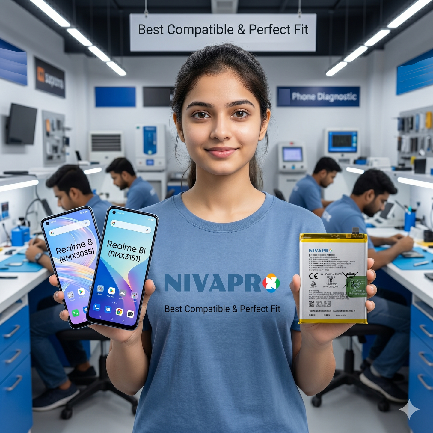BLP877 for Realme 8 (RMX3085) and Realme 8i (RMX3151) 5000mAh Battery with warranty by NIVAPRO