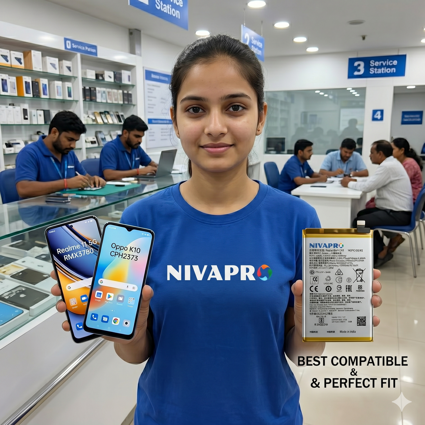 BLP933 for Realme 11 5G (RMX3780) and Oppo K10 (CPH2373) Mobile 5000mAh Battery with warranty by NIVAPRO