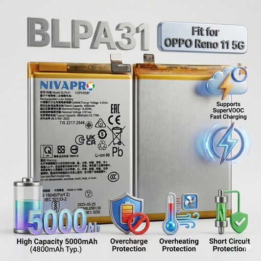 Original BLPA31 for OPPO Reno 11 5G (Model CPH2599) 5000mAh Battery with warranty by NIVAPRO
