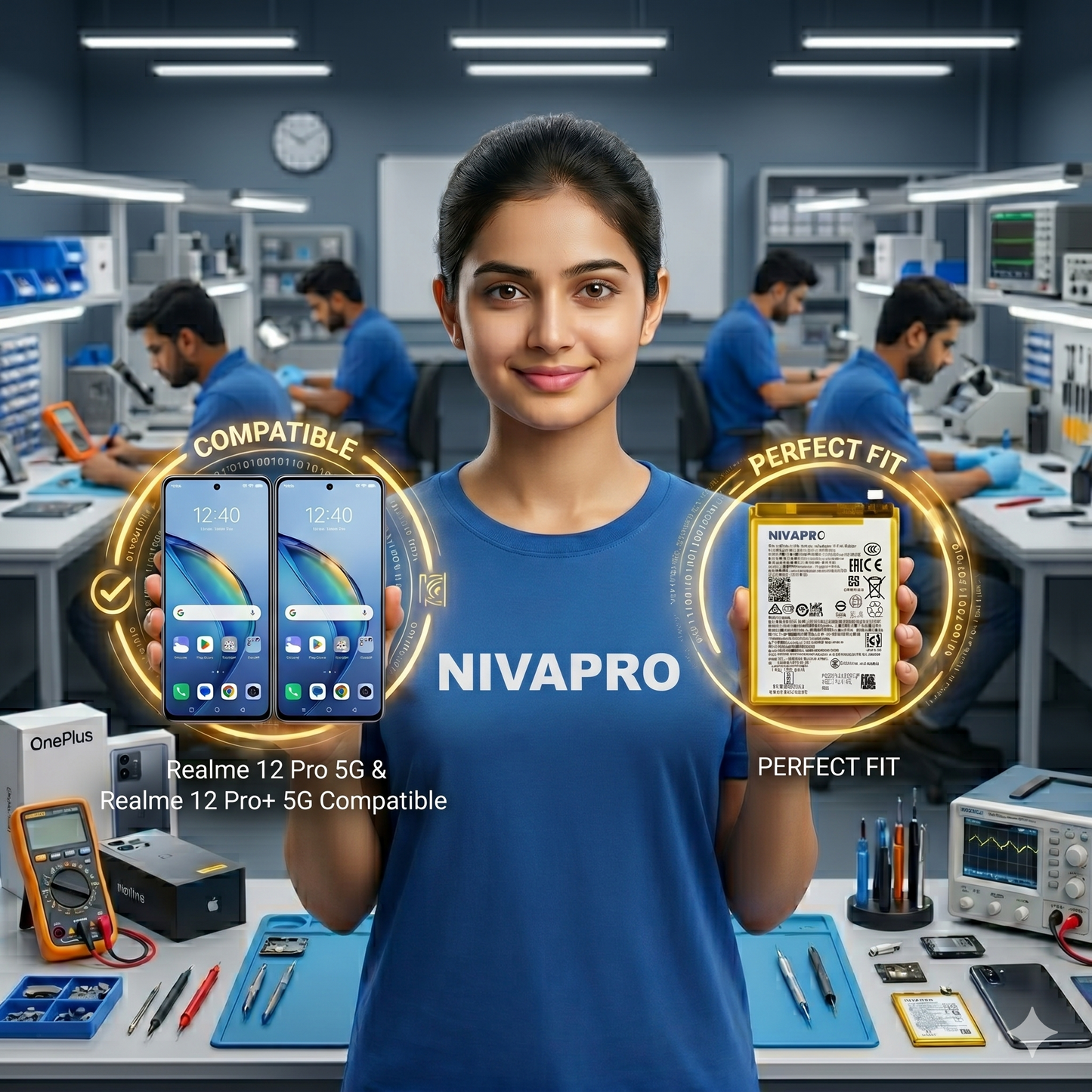 Original BLPA35 for Realme 12 Pro 5G and Realme 12 Pro+ 5G 5000mAh Battery with warranty by NIVAPRO