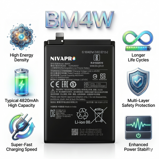BM4W for Xiaomi Mi 10i / Mi 10T Lite with Warranty by NIVAPRO 4820mAh
