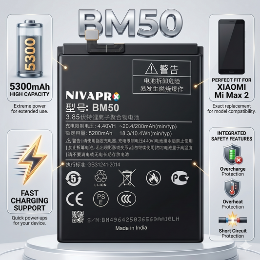 BM50 for Xiaomi Mi Max 2 with Warranty by NIVAPRO 5300mAh