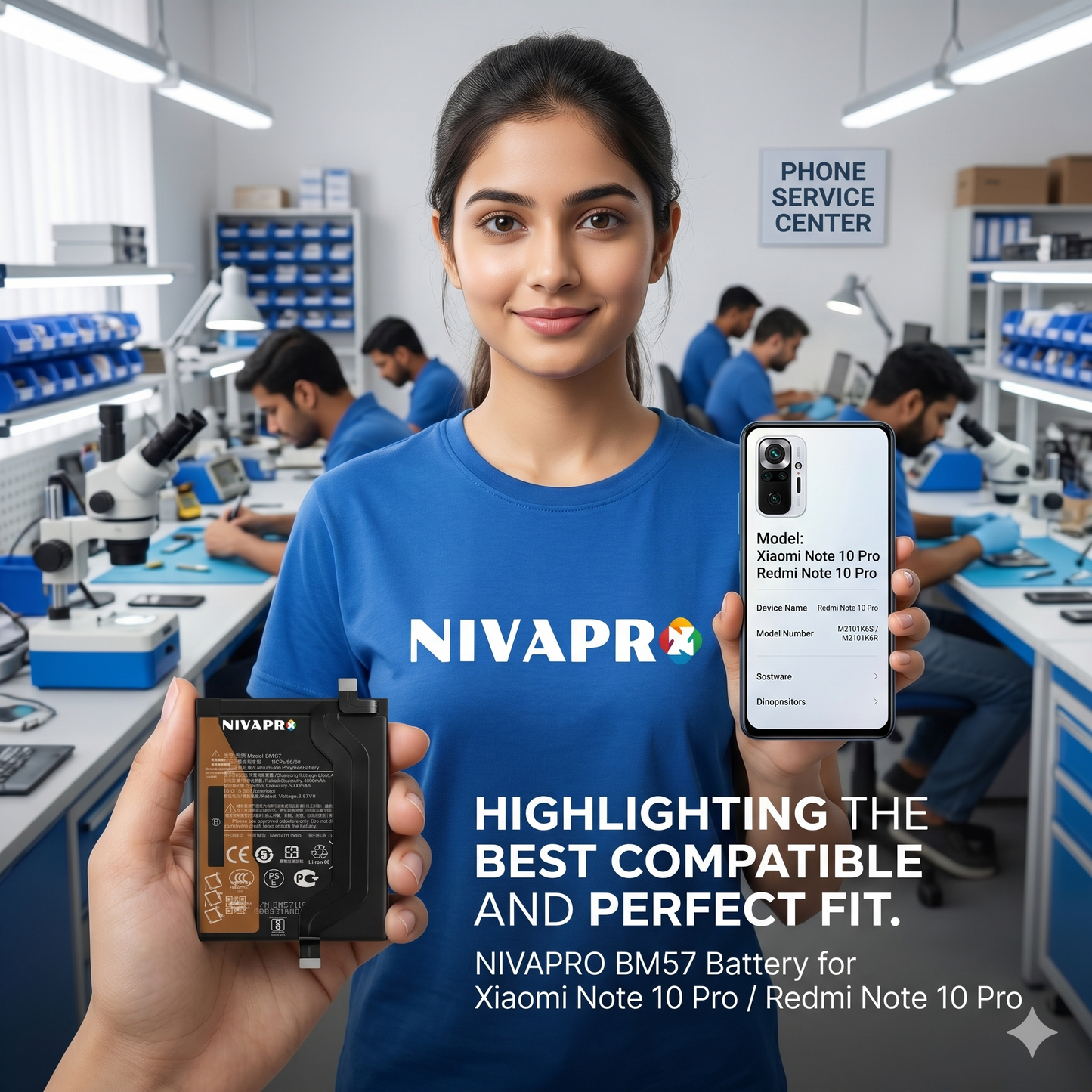BM57 for Xiaomi Redmi Note 10 Pro and Redmi Note 10 Pro Max POCO X3 with Warranty by NIVAPRO 5000mAh