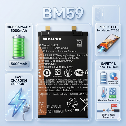 BM59 for Xiaomi 11T 5G with Warranty by NIVAPRO 5000mAh