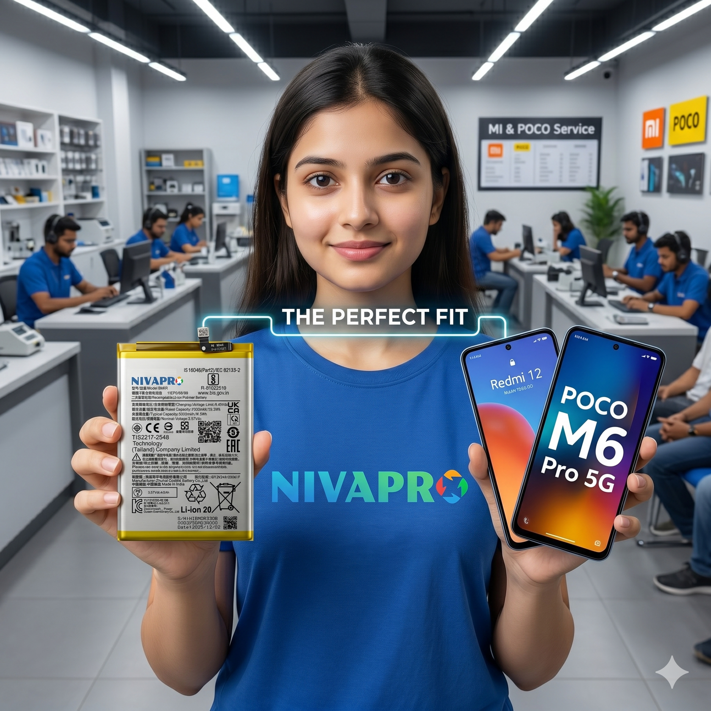 BM5R for Xiaomi Redmi 12 (4G/5G) and POCO M6 Pro 5G with Warranty by NIVAPRO 5000mAh