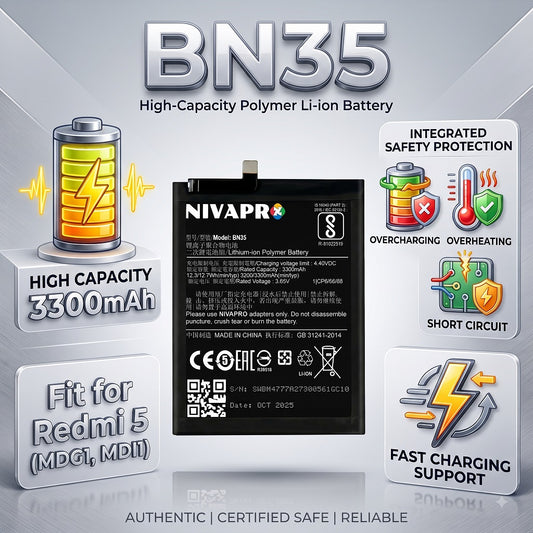 Original BN35 for Redmi 5 MDG1, MDI1 Compatible 3300mAh with warranty by NIVAPRO