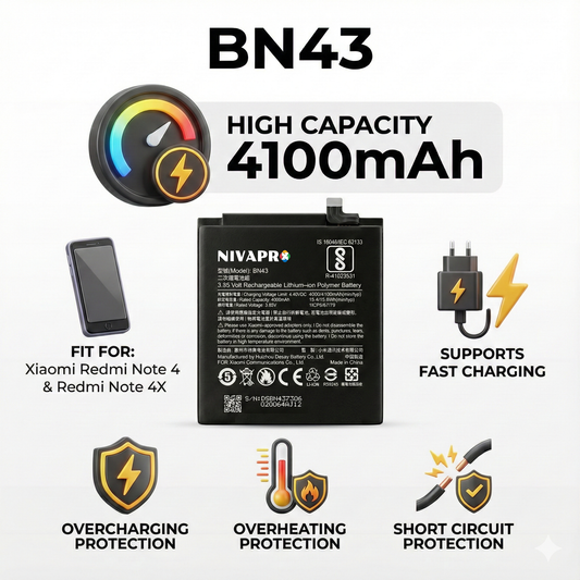NIVAPRO BN43 Battery for Xiaomi Redmi Note 4 and Redmi Note 4X Compatible 4100mAh