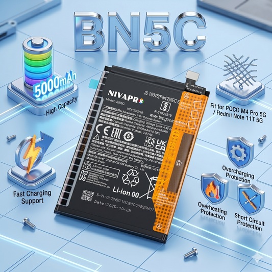 BN5C for Xiaomi Poco M4 Pro 5G and Redmi Note 11T 5G with Warranty by NIVAPRO 5000mAh