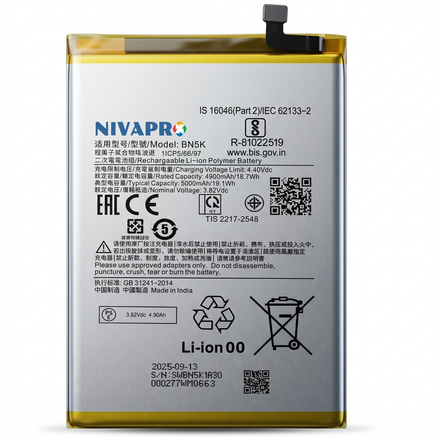 BN5K for Xiaomi Redmi 12C POCOC C55 with Warranty by NIVAPRO 5000mAh