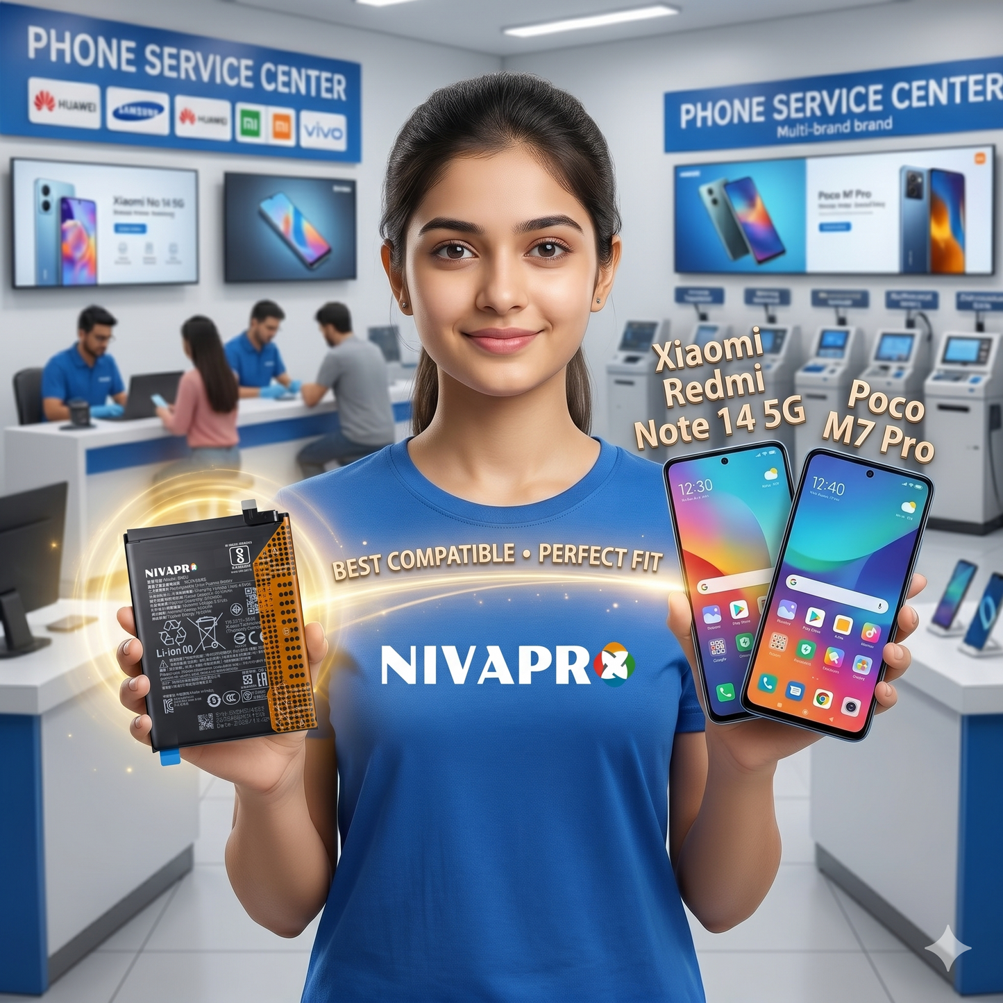 BN5U for Xiaomi Redmi Note 14 5G and Poco M7 Pro with Warranty by NIVAPRO 5100mAh