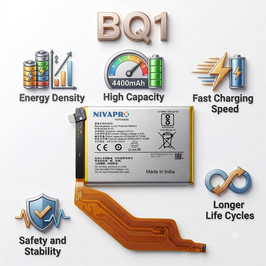 BQ1 B-Q1 for Vivo iQOO Z3 5G (model V2073A) 4400mAh Battery with warranty by NIVAPRO