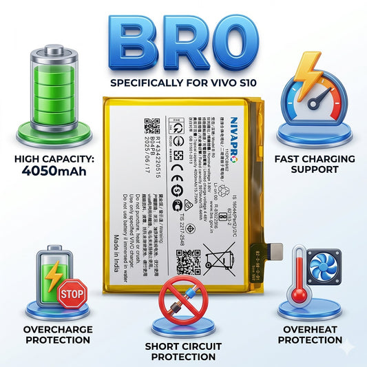 BRO B-R0 for Vivo S10 4050mAh Battery with warranty by NIVAPRO