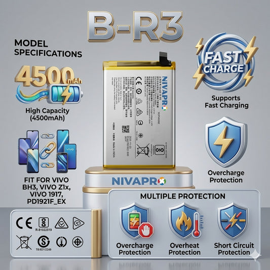 BR3 B-R3 for Vivo BH3, Z1x , Vivo 1917, PD1921F_EX 4500 mAh Battery with warranty by NIVAPRO