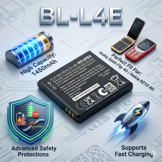 BL-L4E Nokia 2660 Flip 4G / Nokia 8210 4G Battery 1450mAh with warranty by NIVAPRO