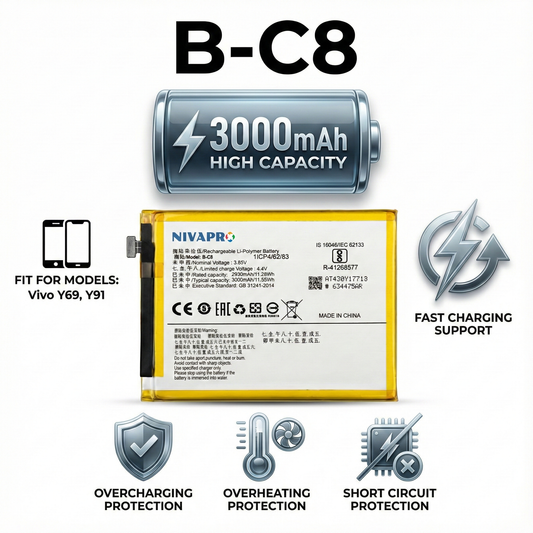 B-C8 for VIVO Y69, Y91 compatible Battery 3000mAh by NIVAPRO