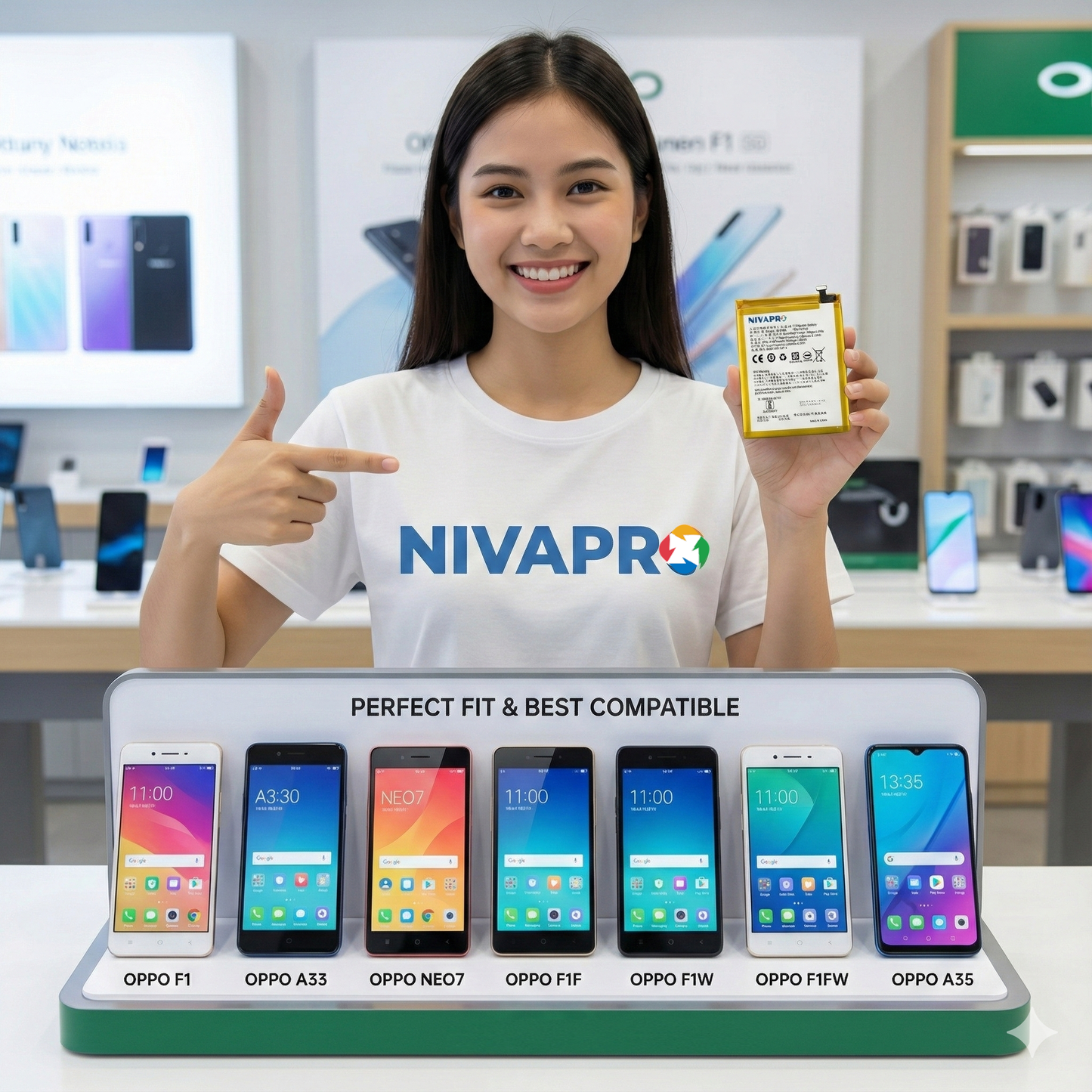 NIVAPRO BLP605 Compatible for F1, (A33 2015) Neo 7, 2500mAh Battery