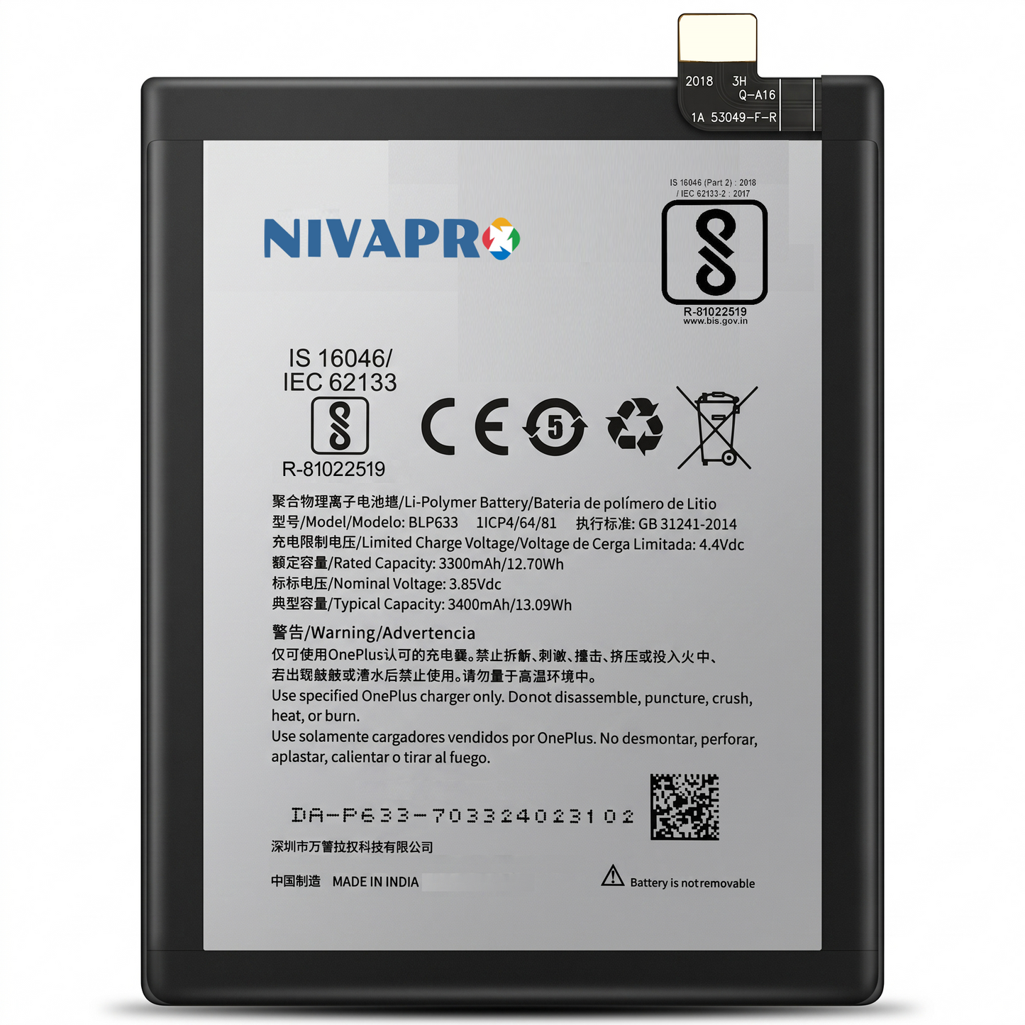 Original BLP633 for OnePlus 3T A3010 A3003 3400mAh Battery with warranty by NIVAPRO