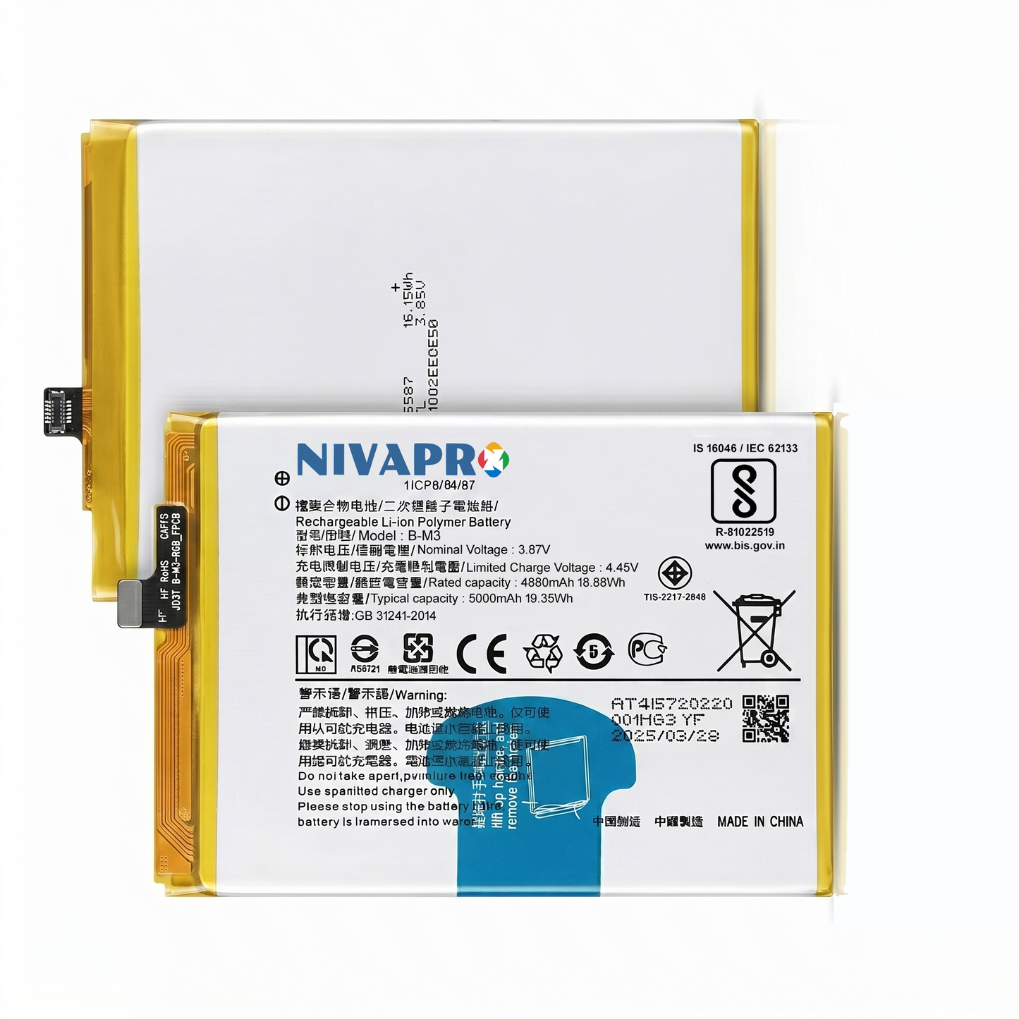 B-M3 for Vivo Y50 1935 Y30 1938 5000mAh Battery with warranty by NIVAPRO
