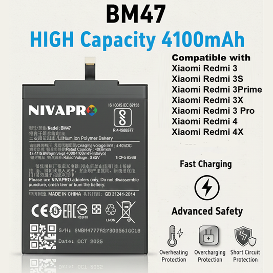 NIVAPRO BM47 Battery 4100mAh