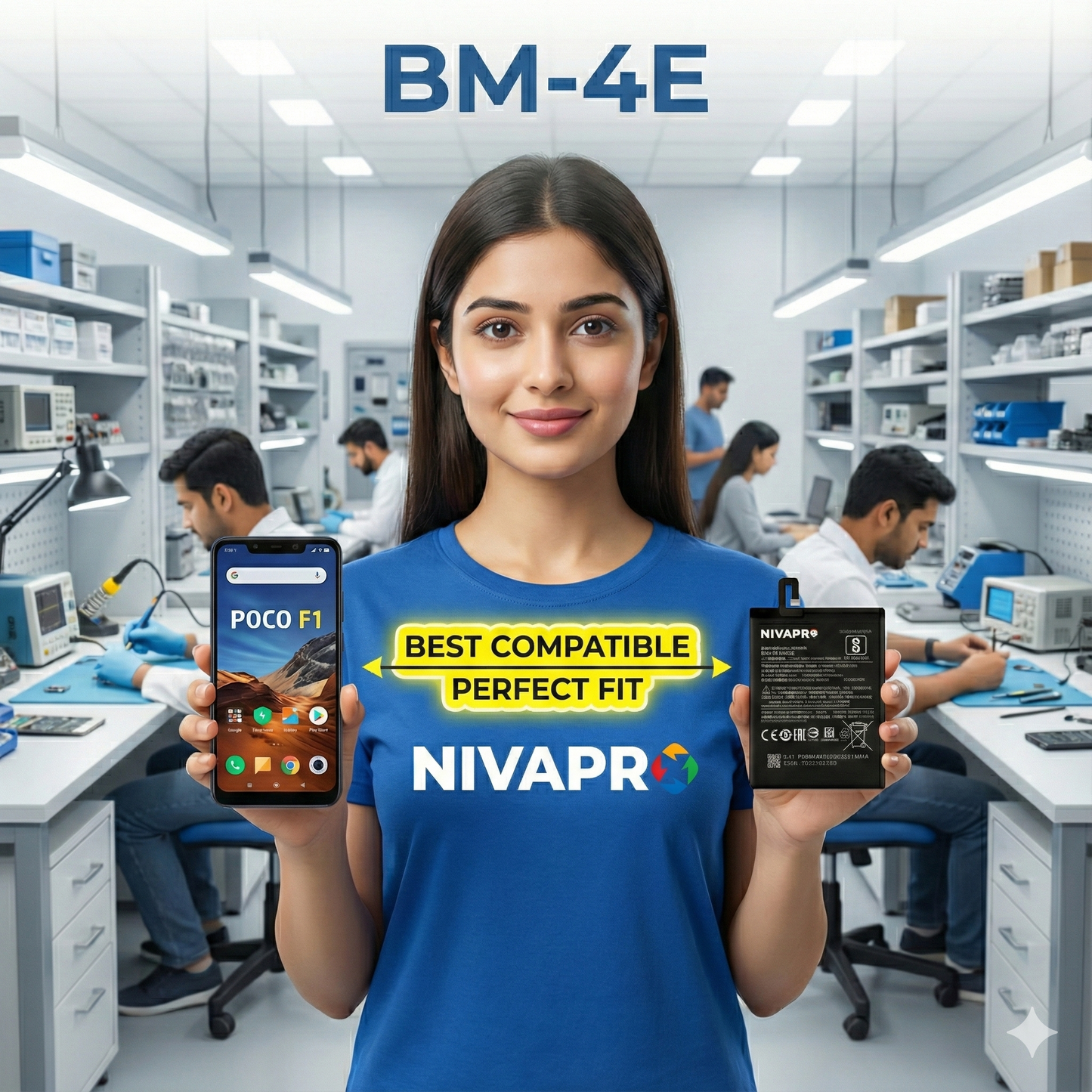 BM4E Battery for POCO F1 Compatible 4000mAh by NIVAPRO