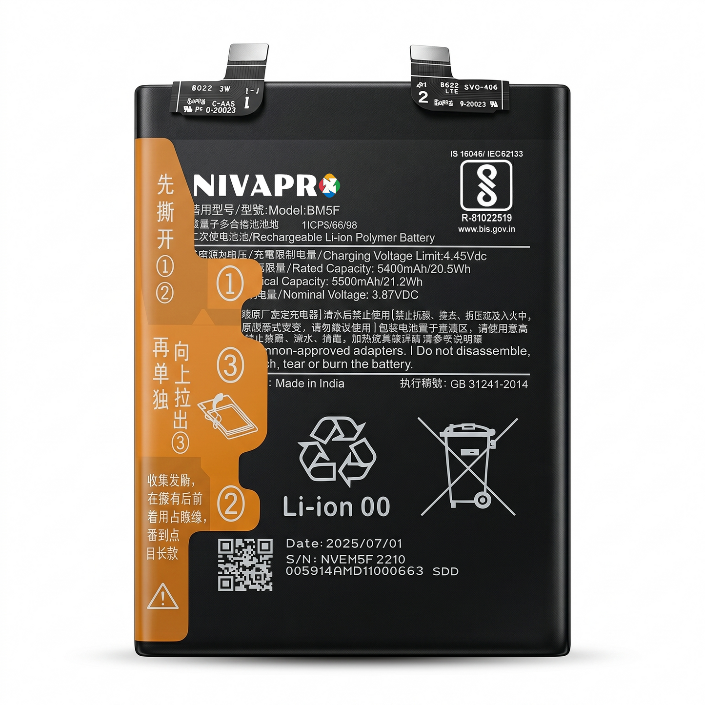 BM5F for Xiaomi Redmi K50 and Redmi K50 Pro with Warranty by NIVAPRO 5500mAh