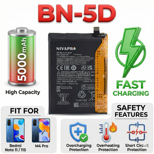 BN5D Redmi Note 11, 11S 4G | M4 PRO 4G | Note 12S | Note 11 4G 5000mAh Compatible by NIVAPRO