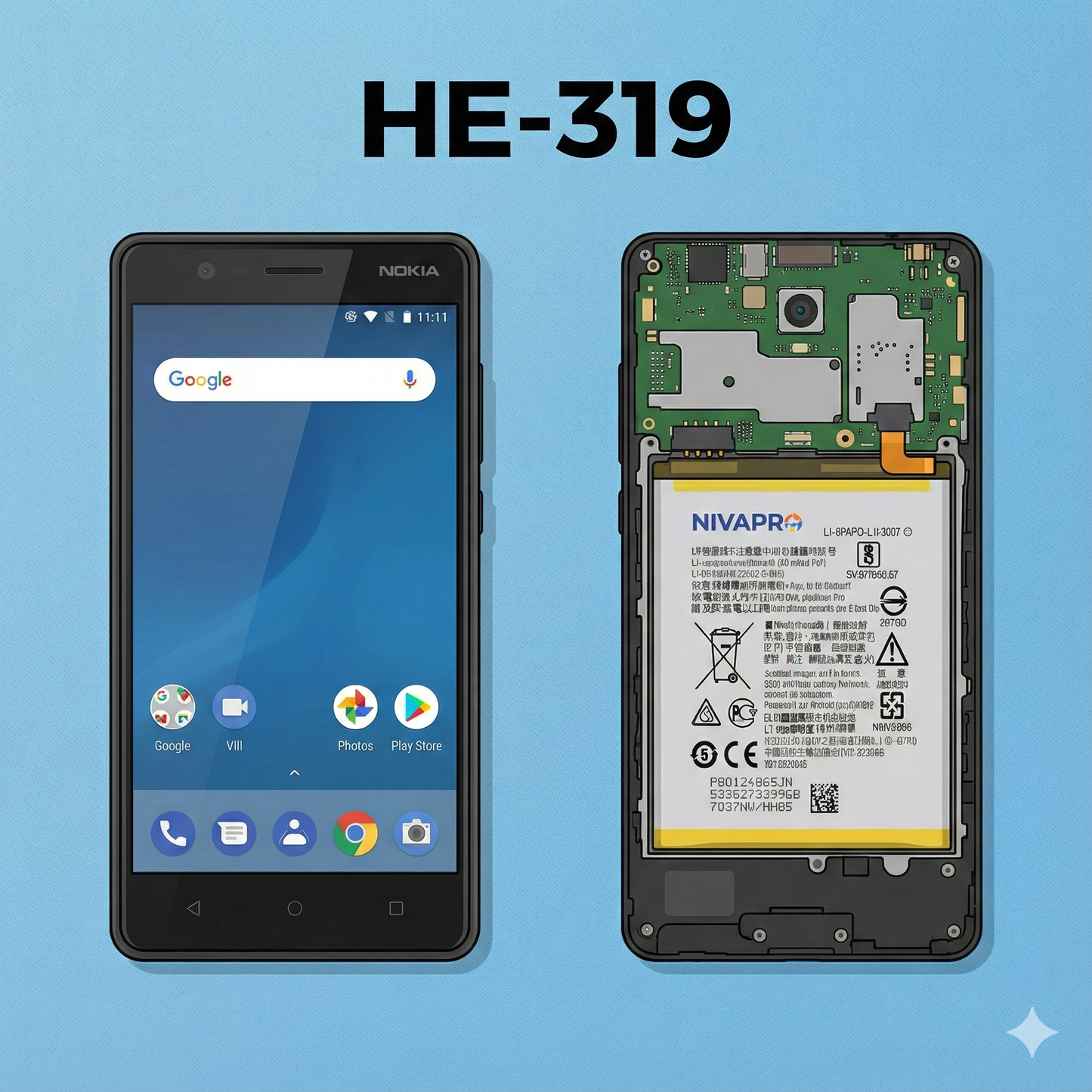 NIVAPRO HE319 for Nokia 3 Compatible 3000mAh Battery