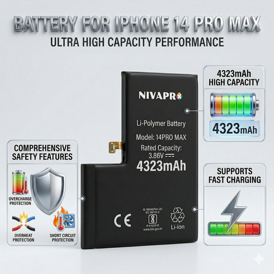 Iphone 14 Pro Max A2894, A2651, A2893, A2895 4323mAh compatible with 6 Months warranty by NIVAPRO