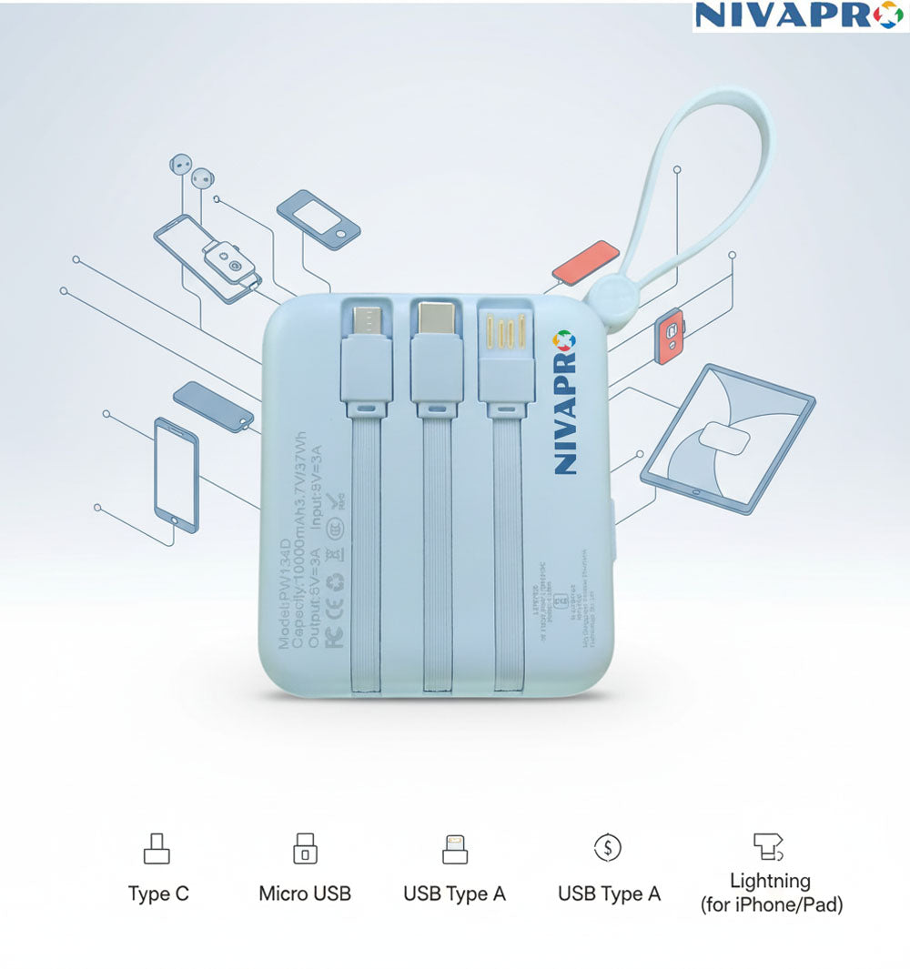 4 Integrated Cables - no extra wires needed